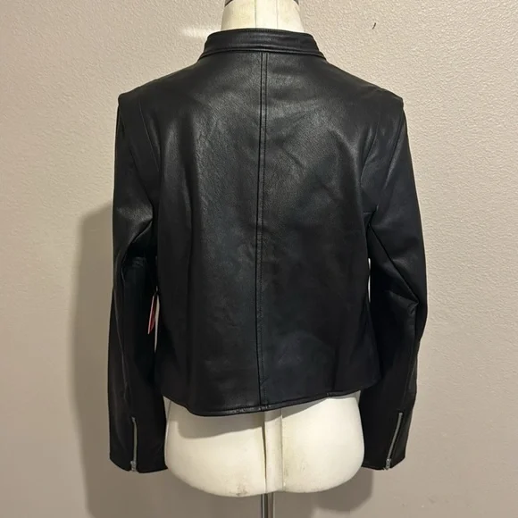SPANX II Moto Luxe Black Leather Jacket